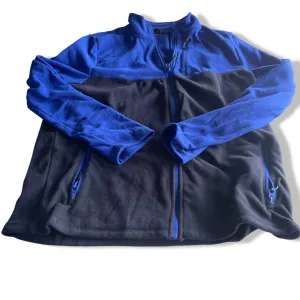 Vintage men Clevercare blue colourblock full zip fleece jacket in L|L32 W22|SKU 5698