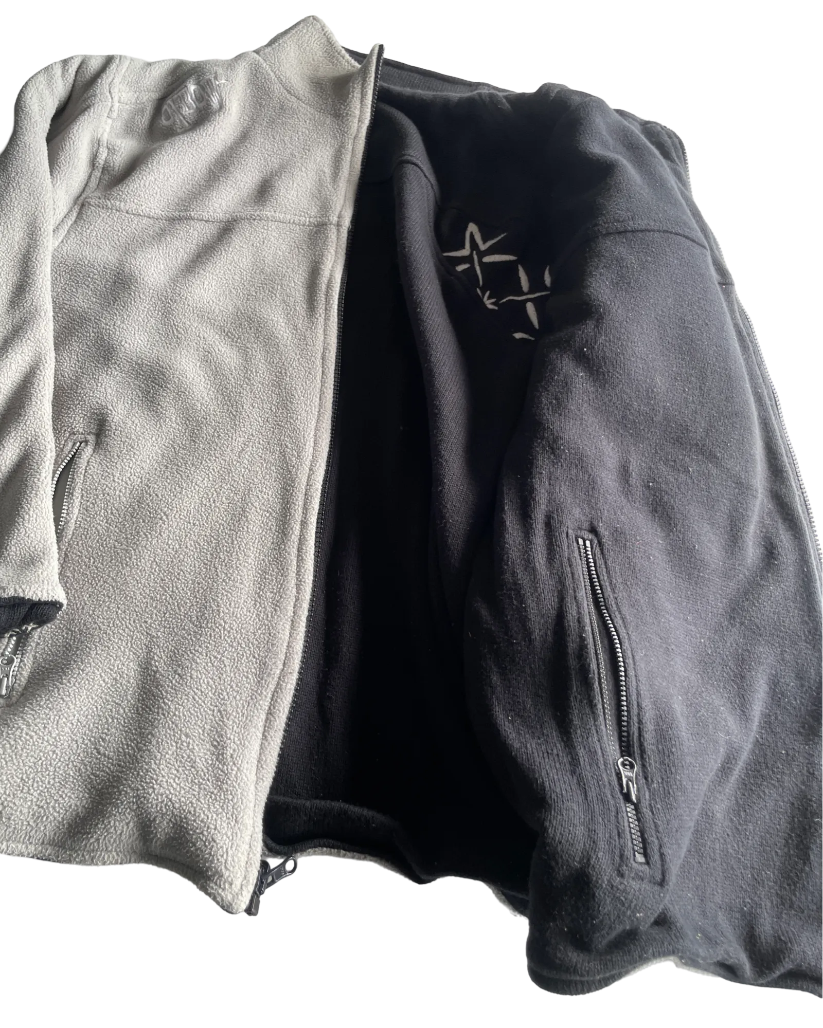Vintage Reversible Heavy Thick Men's Full-Zip Polar Fleece Lined Jacket - Size M/L (SKU 4614)