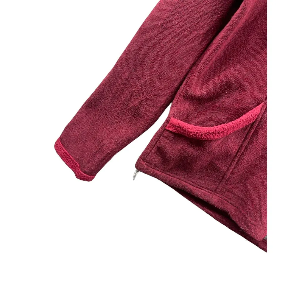 Vintage The North Face Women's Red TKA 200 Full Zip Fleece Jacket