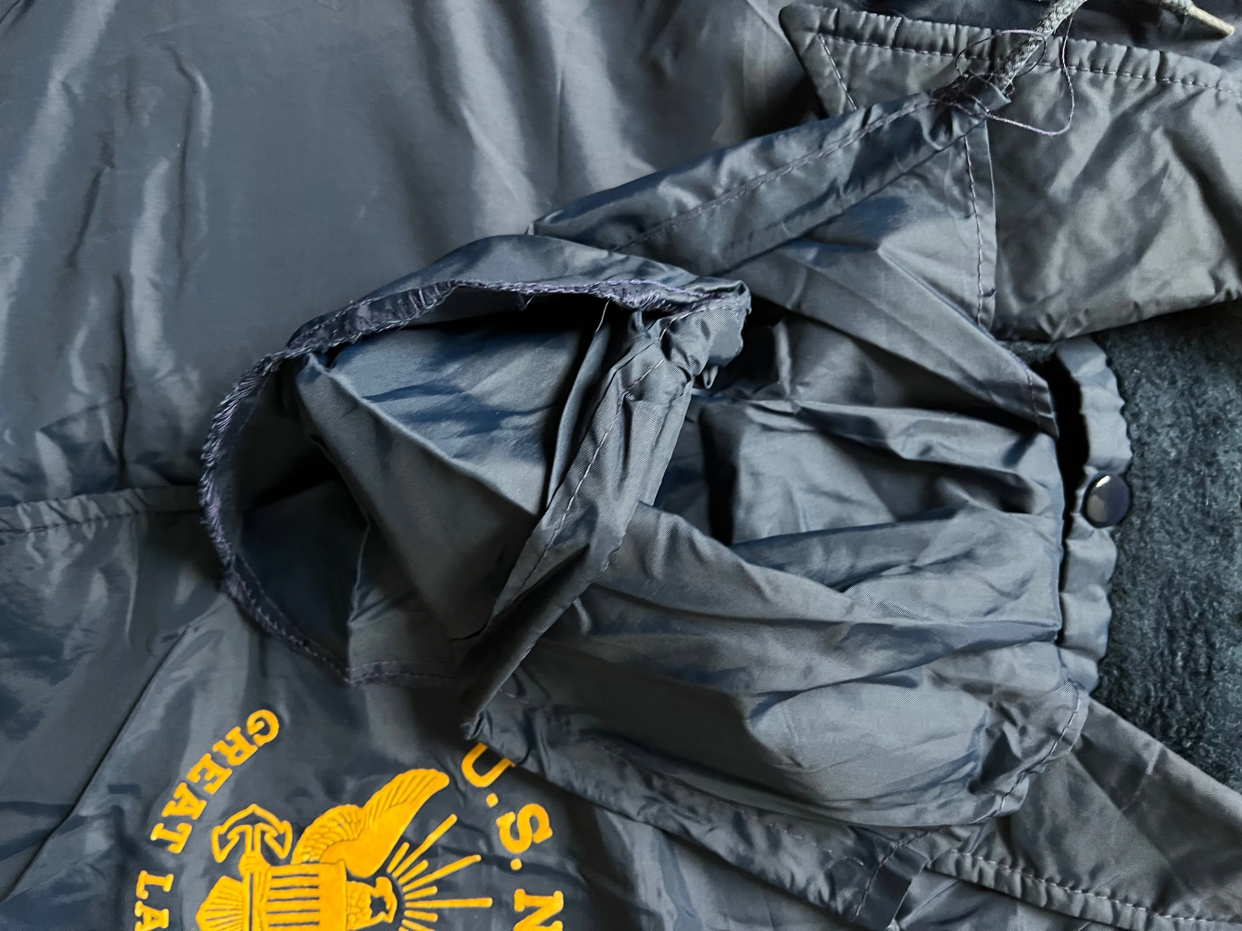Vintage U.S. Navy Great Lakes Naval Base Fleece Lined Coach Jacket