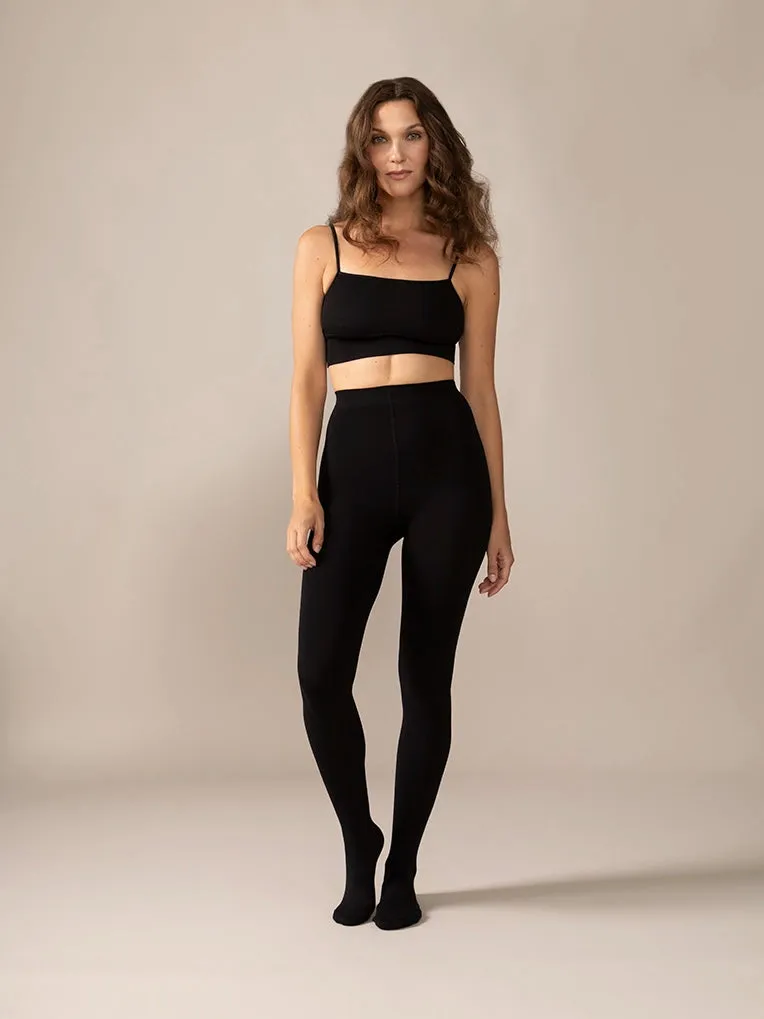 Warm Fleece Tights in Black