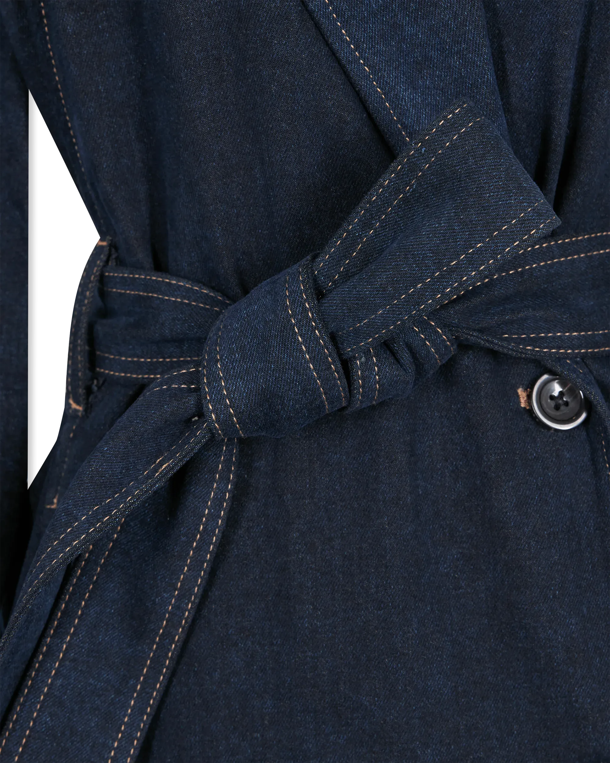 Washed Denim Trench Coat