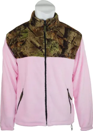 WOMEN'S CAMO CORAL FLEECE FULL ZIP JACKET