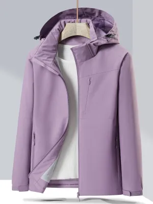 Women's Casual Waterproof Hooded Winter Jacket with Fleece Lining | Ideal for Autumn/Winter