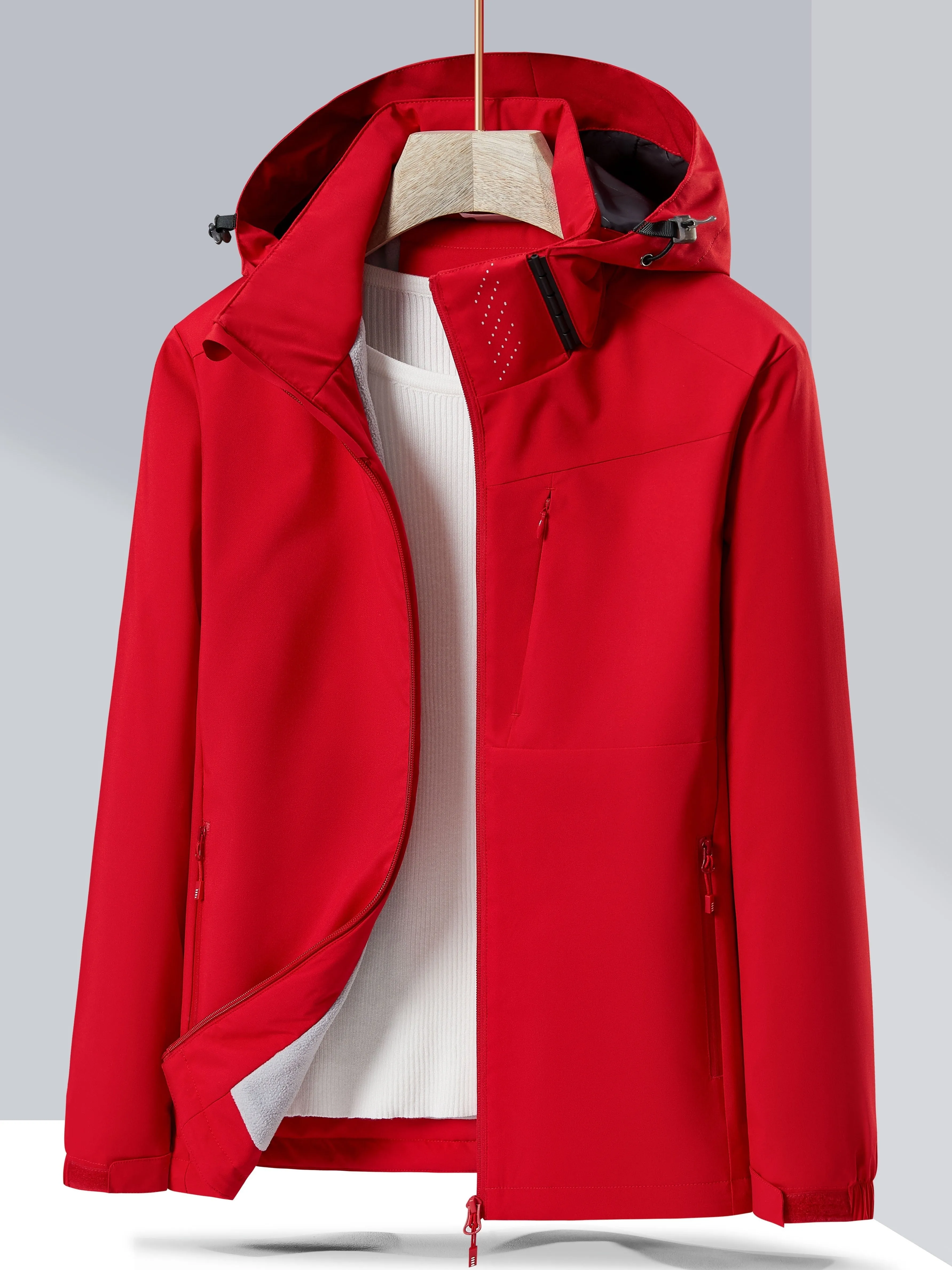 Women's Casual Waterproof Hooded Winter Jacket with Fleece Lining | Ideal for Autumn/Winter