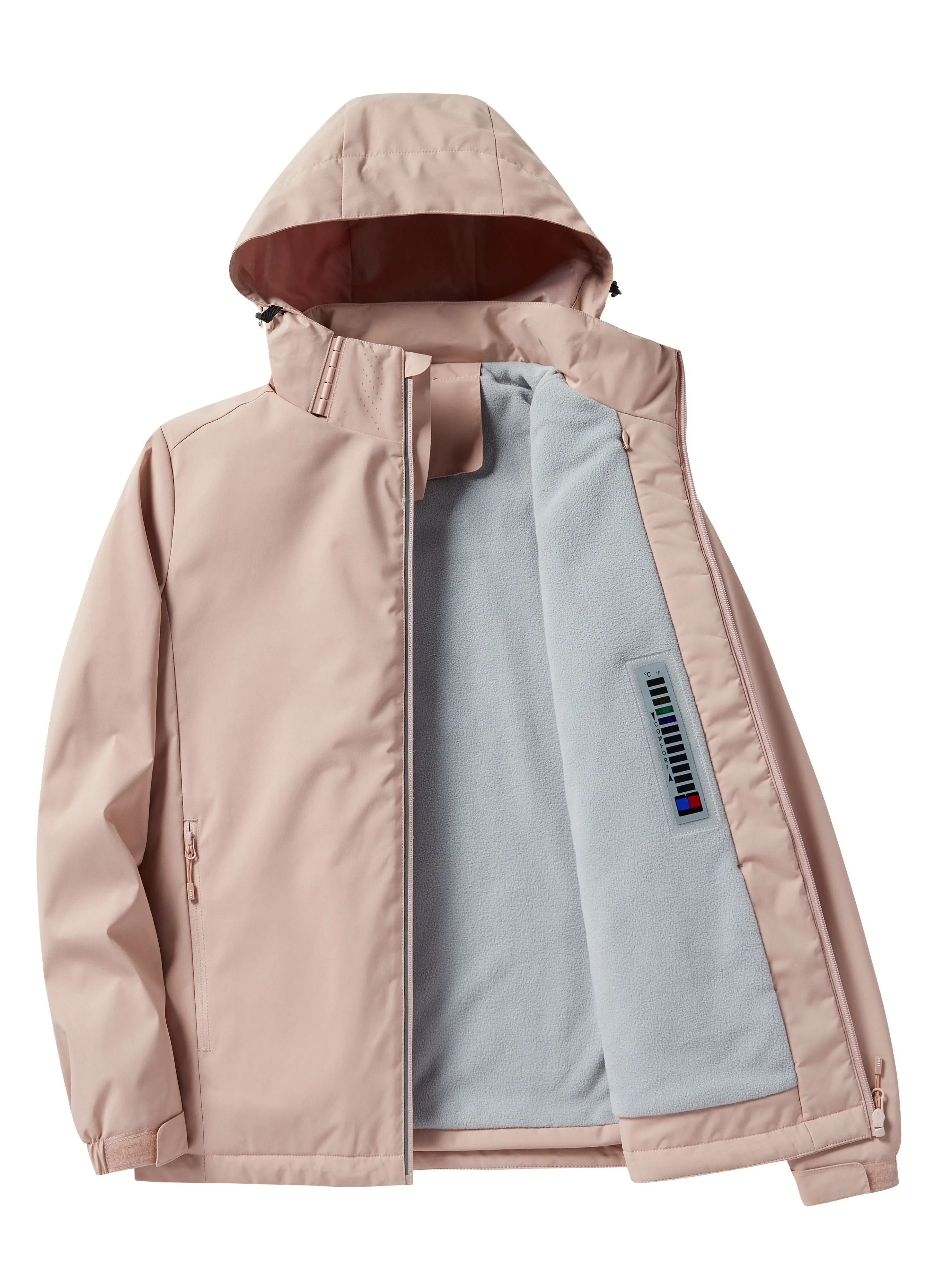 Women's Casual Waterproof Hooded Winter Jacket with Fleece Lining | Ideal for Autumn/Winter