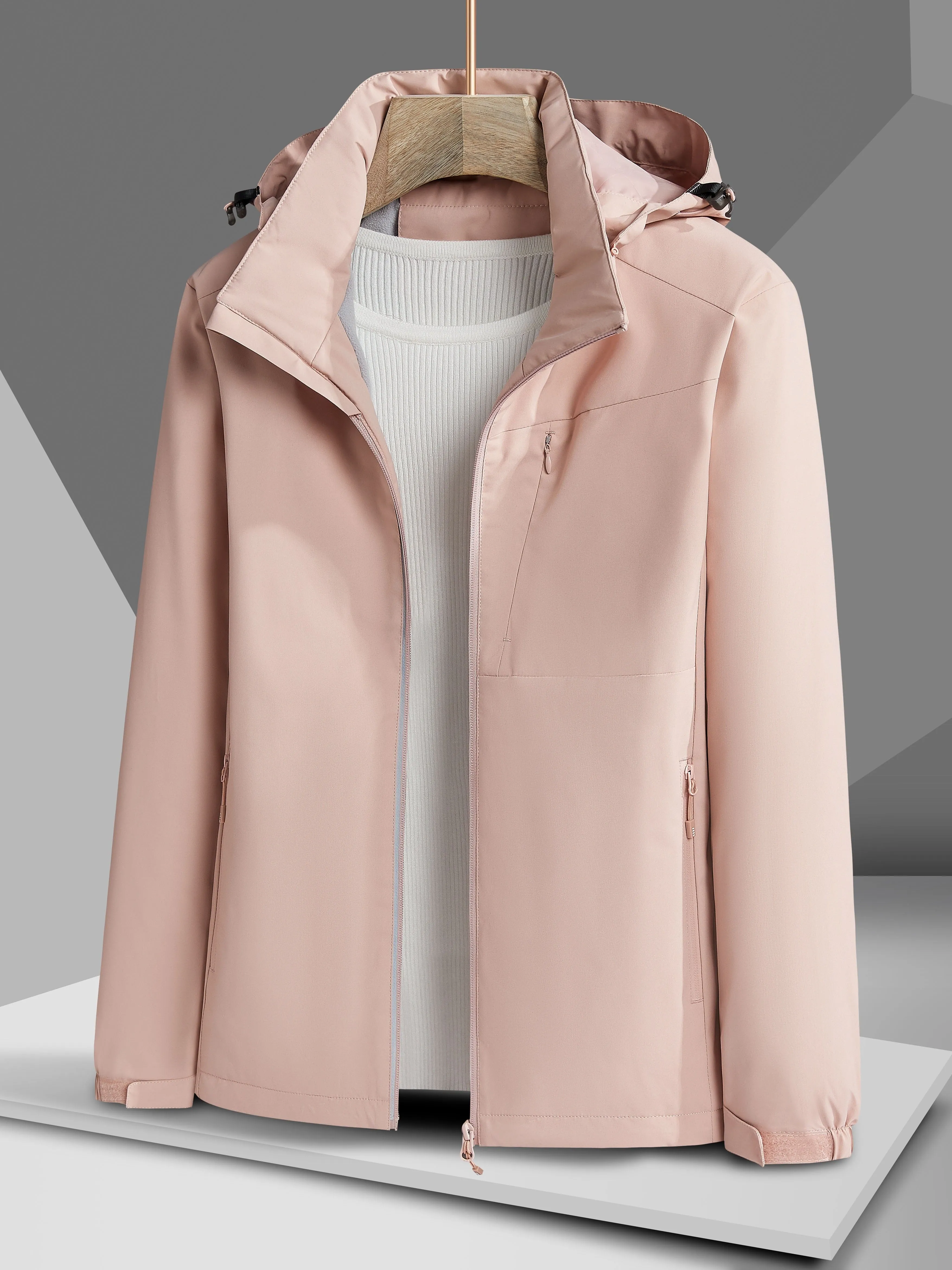 Women's Casual Waterproof Hooded Winter Jacket with Fleece Lining | Ideal for Autumn/Winter