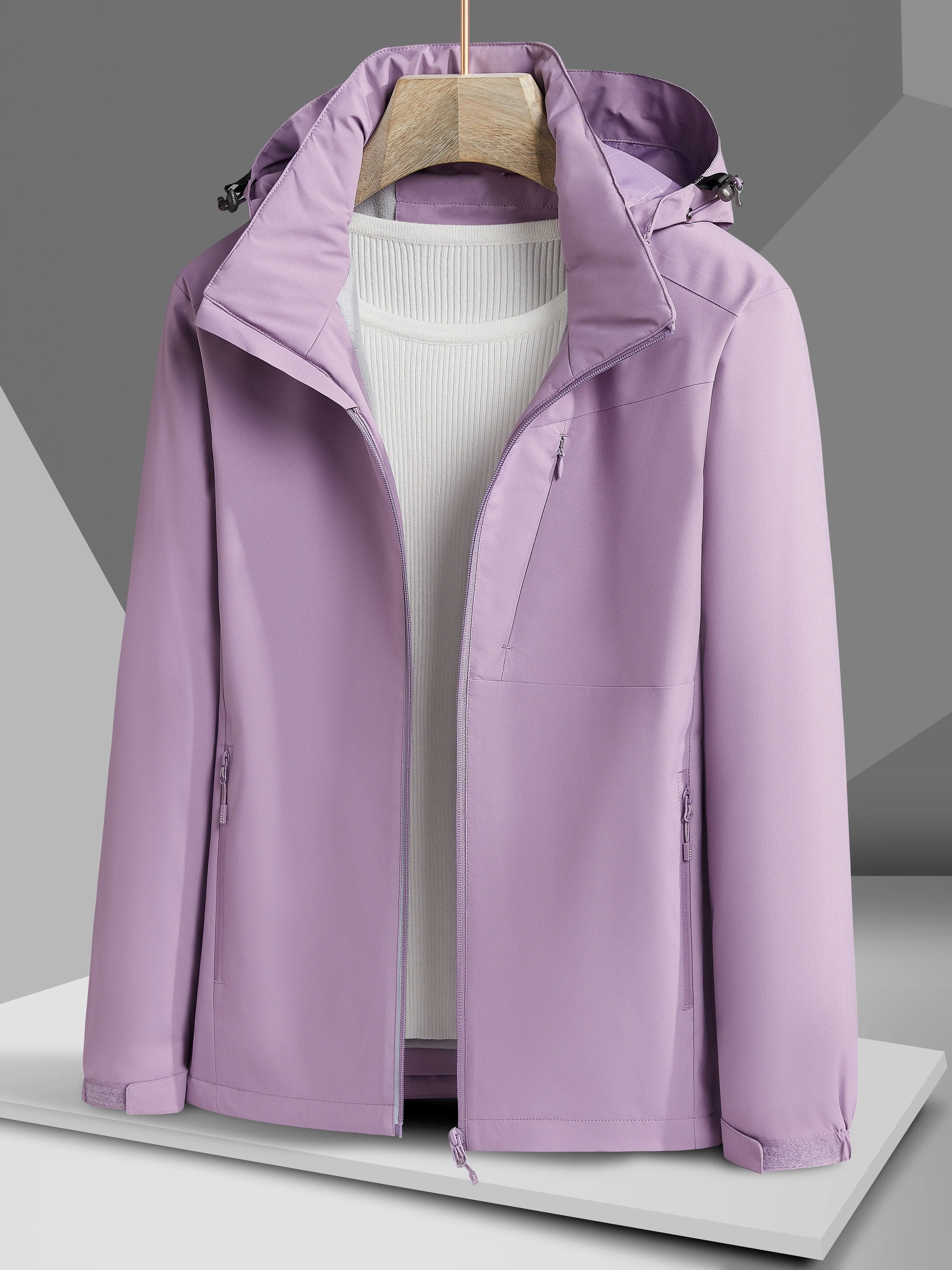 Women's Casual Waterproof Hooded Winter Jacket with Fleece Lining | Ideal for Autumn/Winter