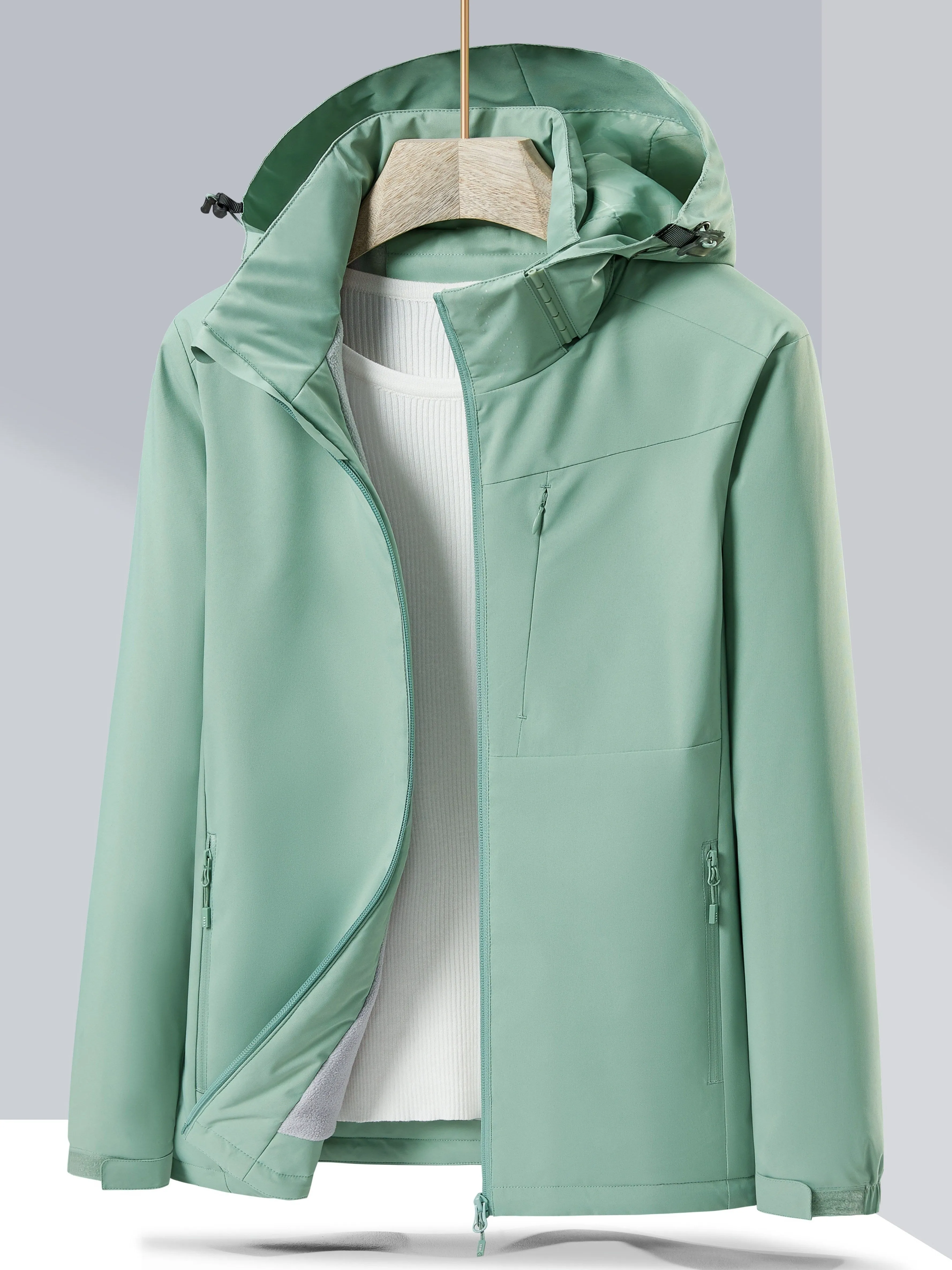 Women's Casual Waterproof Hooded Winter Jacket with Fleece Lining | Ideal for Autumn/Winter