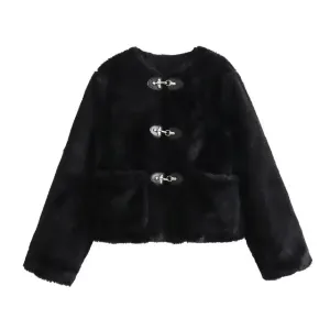 Women's Elegant Spring Buckle Fleece Jacket | Ideal for Autumn/Winter