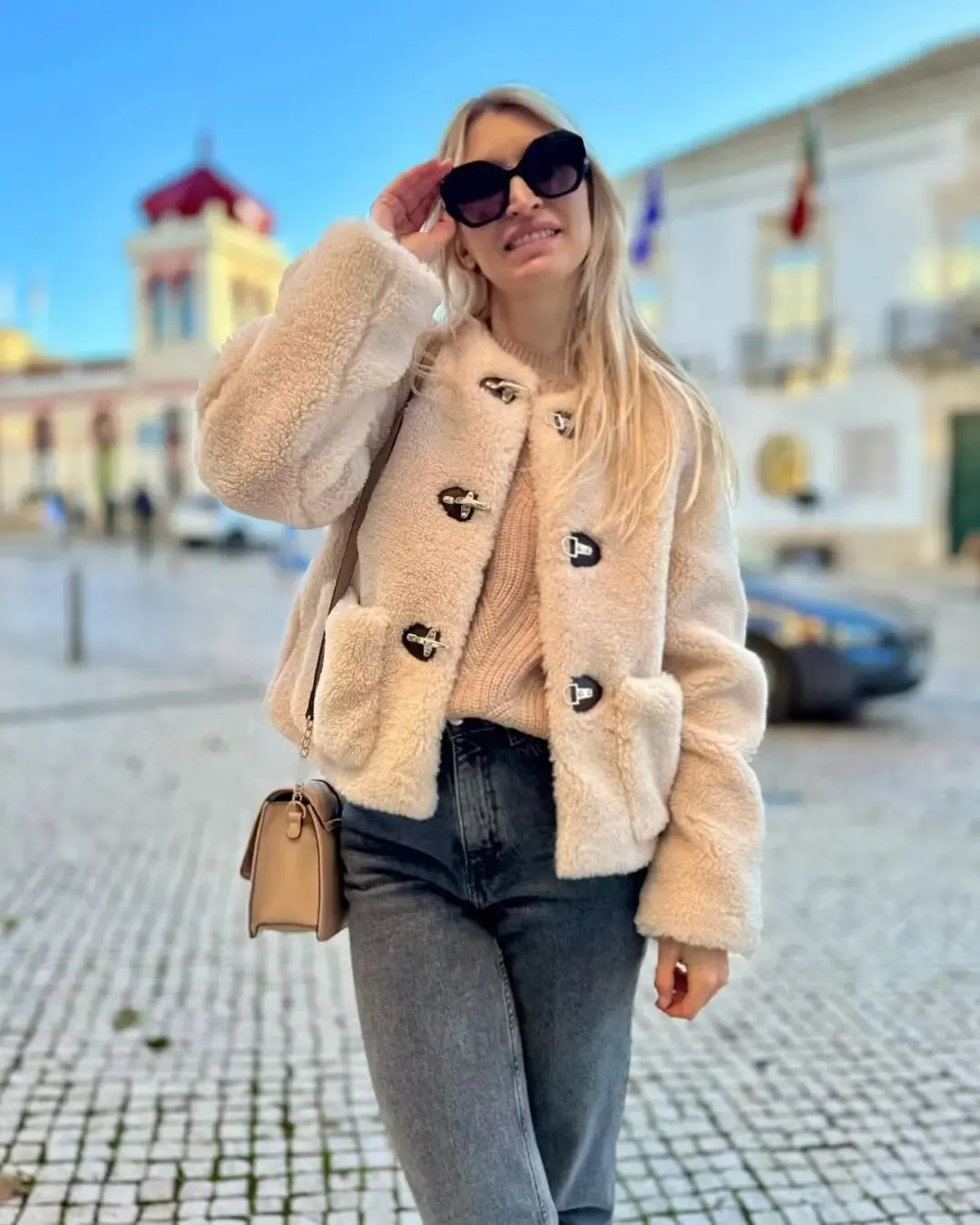 Women's Elegant Spring Buckle Fleece Jacket | Ideal for Autumn/Winter