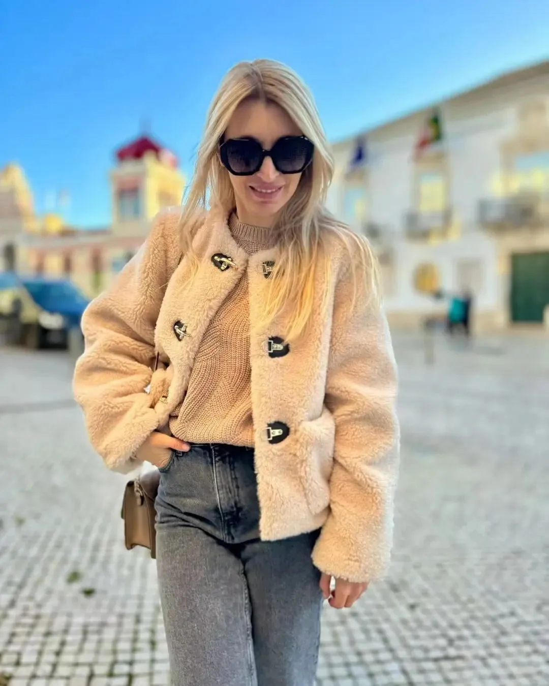 Women's Elegant Spring Buckle Fleece Jacket | Ideal for Autumn/Winter