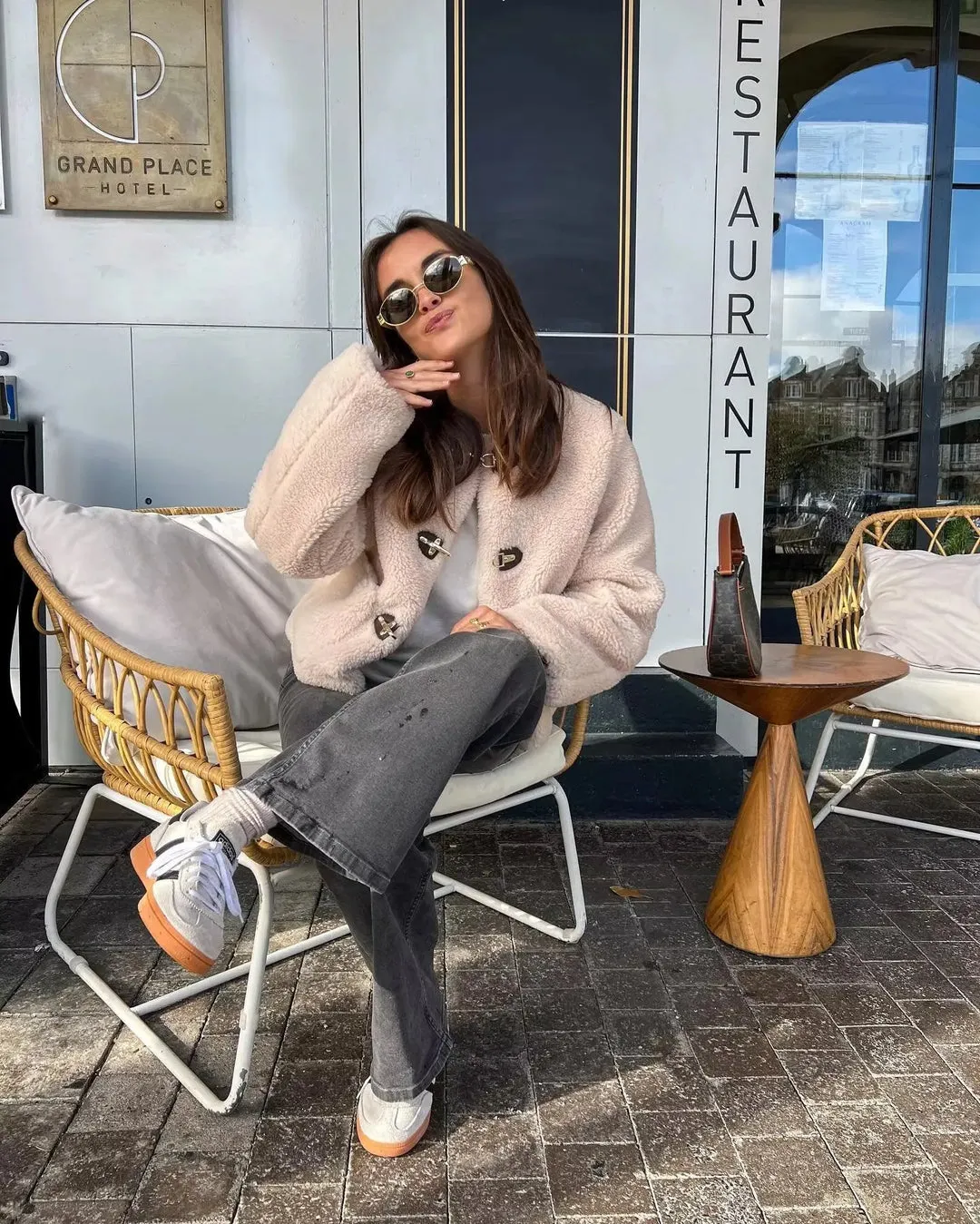 Women's Elegant Spring Buckle Fleece Jacket | Ideal for Autumn/Winter