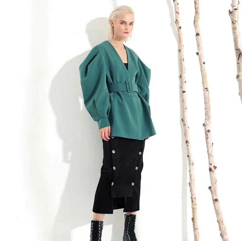 Women's Spring/Summer Cotton V-Neck Slim Coat