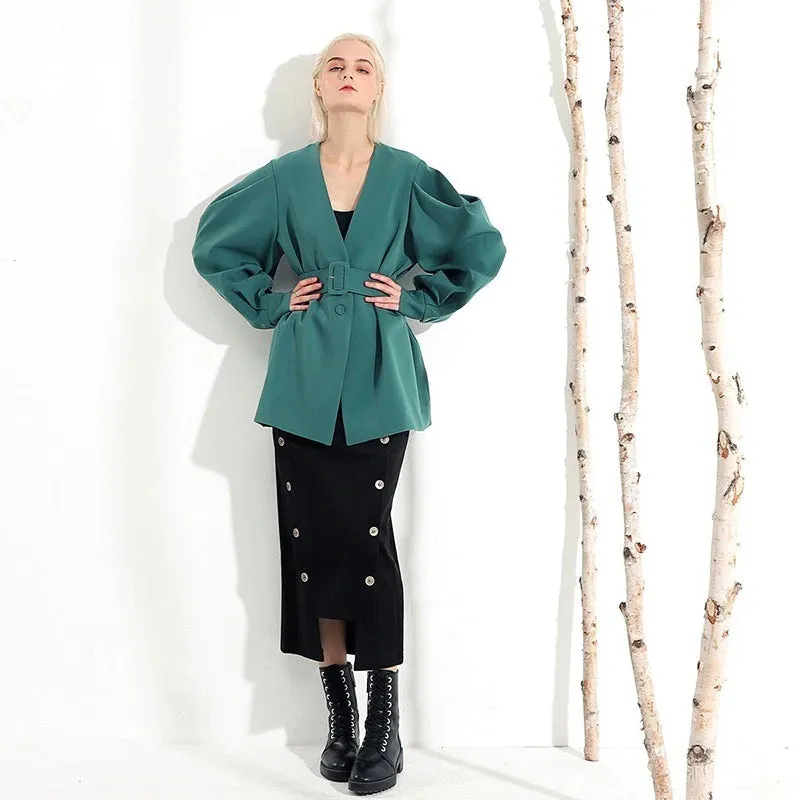 Women's Spring/Summer Cotton V-Neck Slim Coat