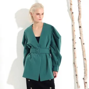 Women's Spring/Summer Cotton V-Neck Slim Coat