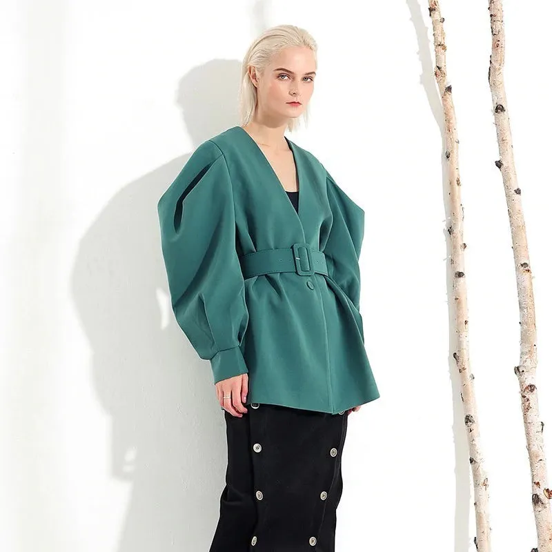 Women's Spring/Summer Cotton V-Neck Slim Coat