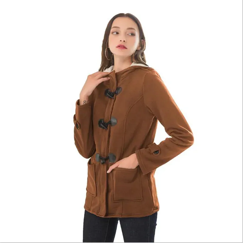 Women's Zipper Hooded Coat Long Trench