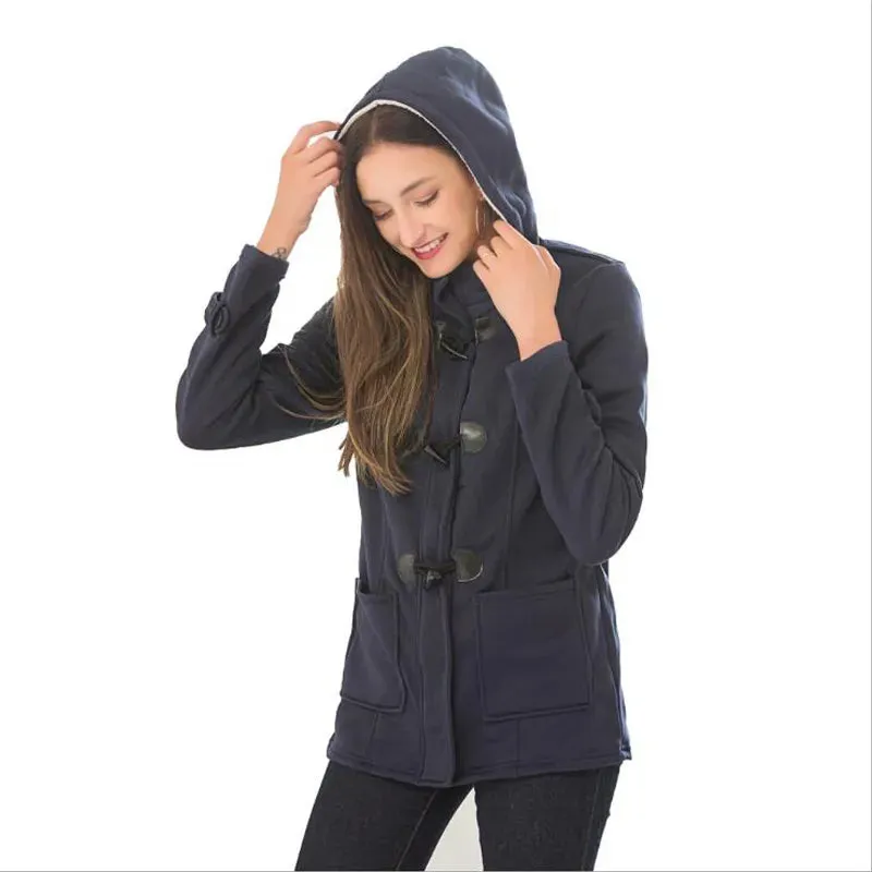 Women's Zipper Hooded Coat Long Trench