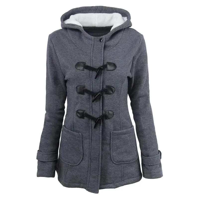 Women's Zipper Hooded Coat Long Trench